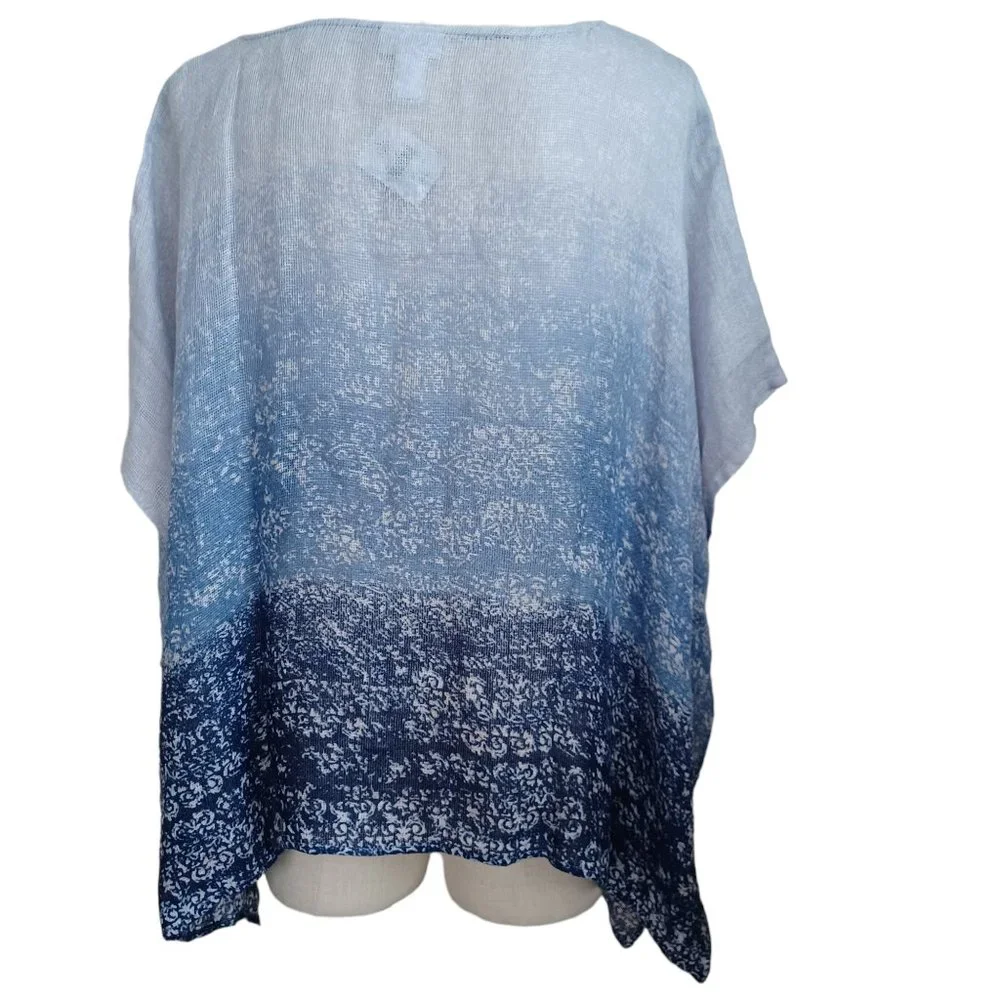 J Jill Pure Jill Ombre Linen Airy-Weave Poncho Size M/L NEW - Picture 13 of 14